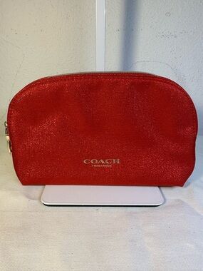 Coach Red Sparkle Cosmetic Bag NWOT